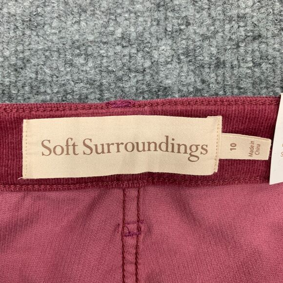 Soft Surrounding Skinny Corduroy Jeans Women 10 Berry Full Length High Rise Pant - Picture 9 of 13